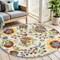 Edge Collections - 4' - Multicolor - Floral Round Area Rug for Indoor and Outdoor Spaces - 1 Piece
